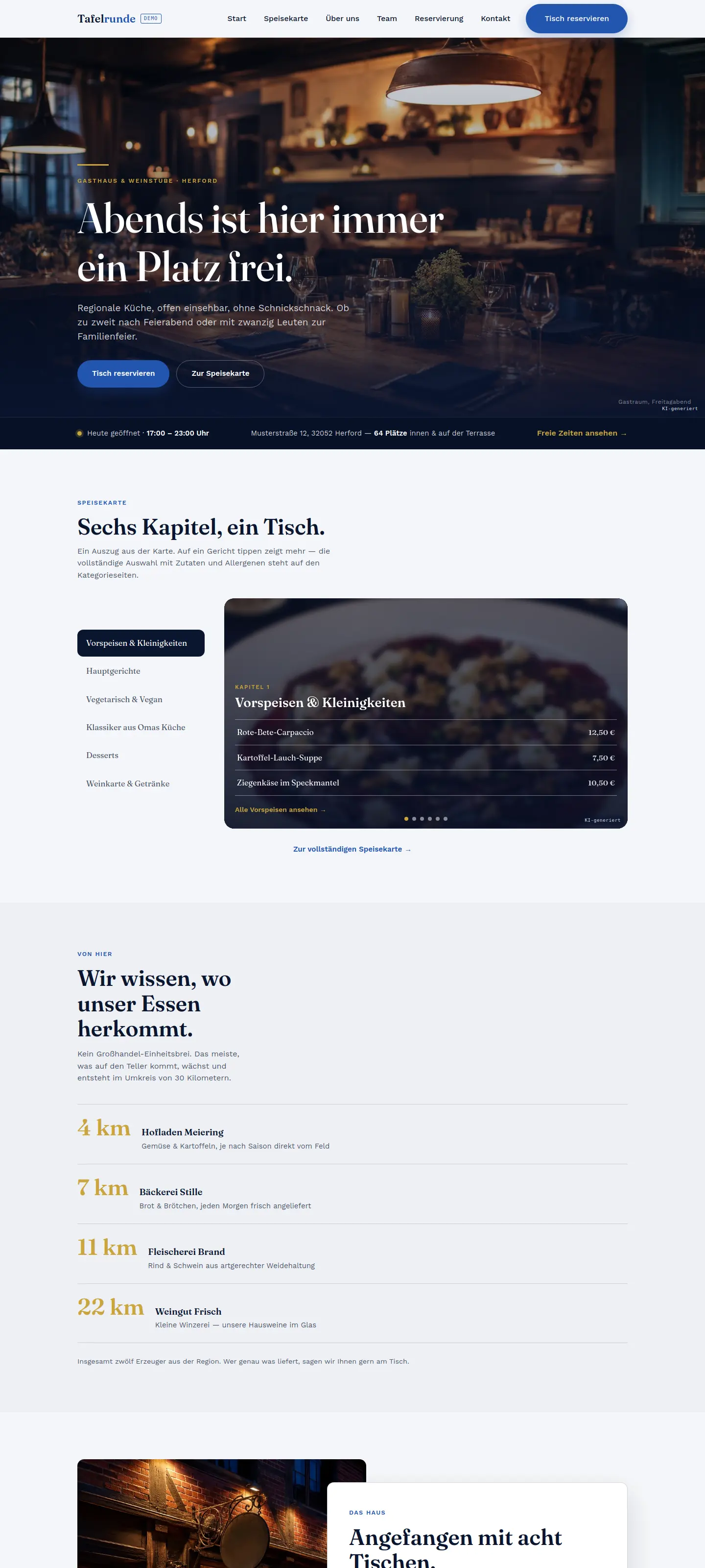 Demo-Website auf dem Rechner